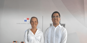 LOVILL attorneys Isabel Cristina López and José De Gracia at the groundbreaking ceremony for the Western Pan-American Highway PPP project, May 2026